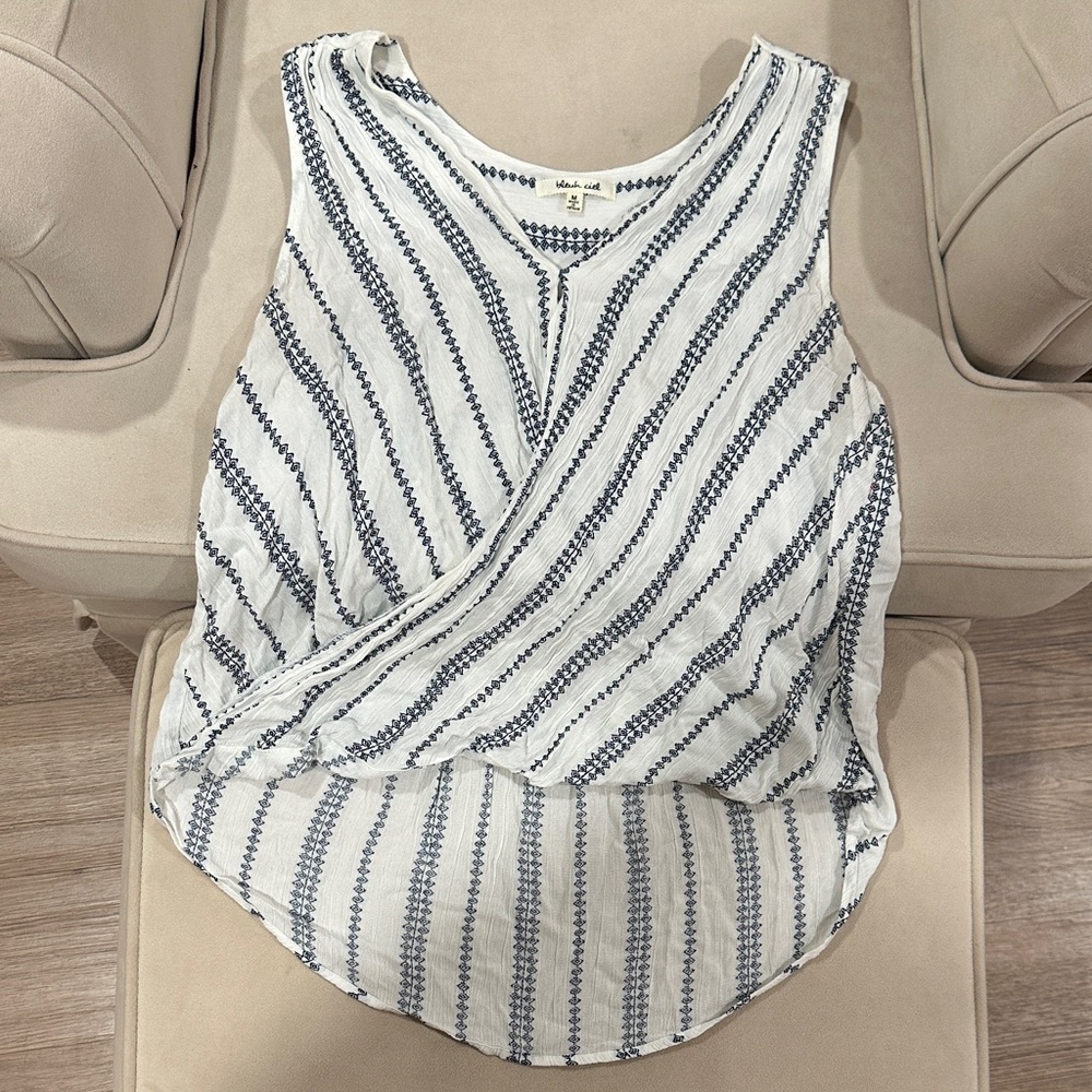 Navy and White Striped Top